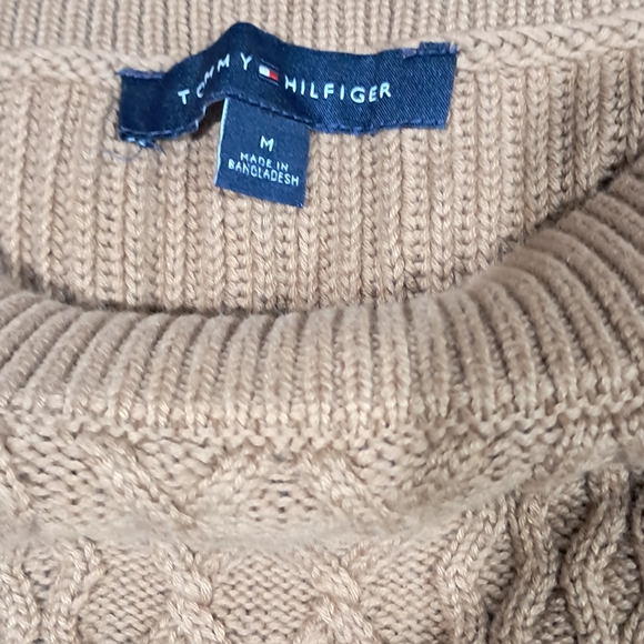 Tommy Hilfiger Beige Cable Knit Sweater For Women - Picture 12 of 13